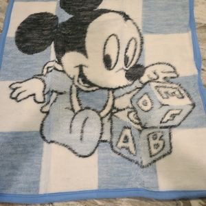 VTG 1984 NEW Biederlack Disney Baby Mickey Mouse Nap Blanket Throw ABC 40X30 
